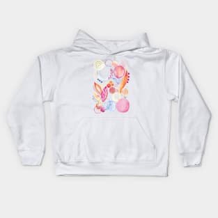 Watercolor Shapes and Petals Kids Hoodie